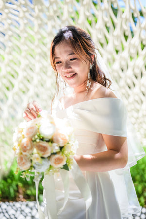 Elegant bridal evening gown rental or customization (banquet evening gown/Aline evening gown)
